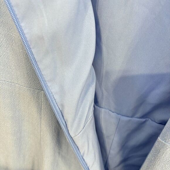 Maree Pour Toi Linen Crepe Stretch Cropped Half Sleeve Belted Blue Jumpsuit 18 - Picture 6 of 9